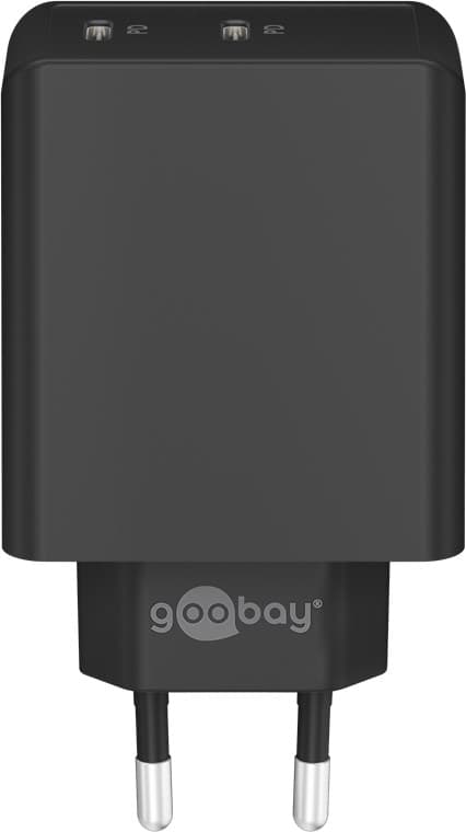 USB-C™ PD dubbel snabbladdare (36 W) svart