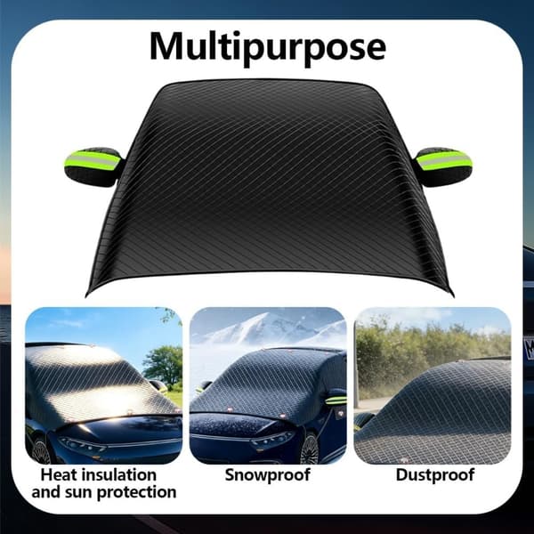 Universal Snøbeskyttelse for SUV-Frontrute - 3-Vindus Bilbeskyttelse med Oppbevaringspose