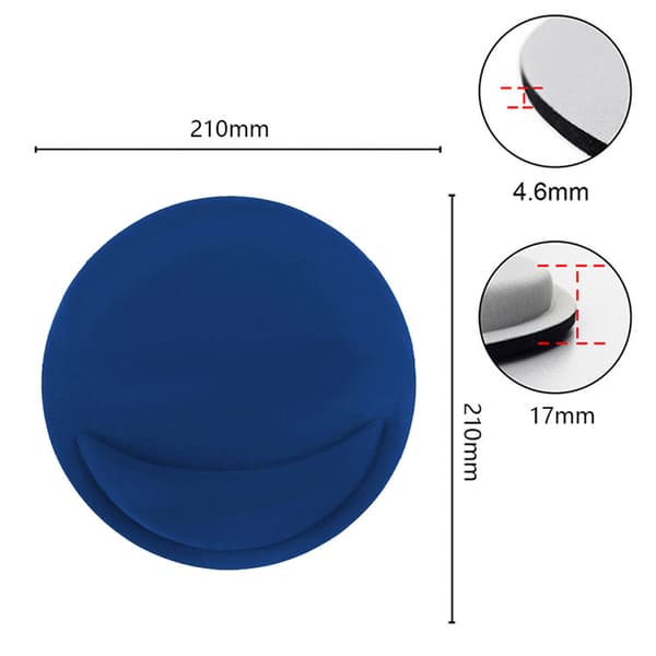 Ergonomisk rund musemåtte med håndledsstøtte Blue
