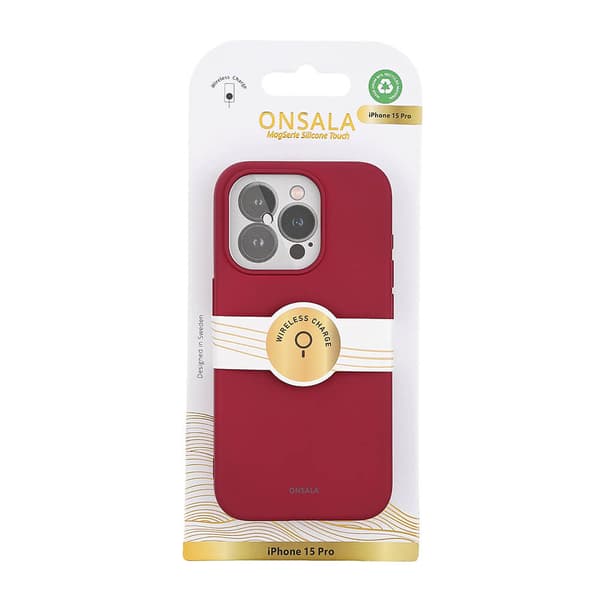 Mobilskal Silikon MagSeries Deep Red - iPhone 15 Pro