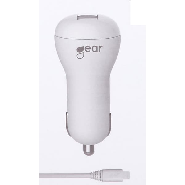 Lader 12/24V 1xUSB 1A + MicroUSB Rund Kabel 1.0m Hvid