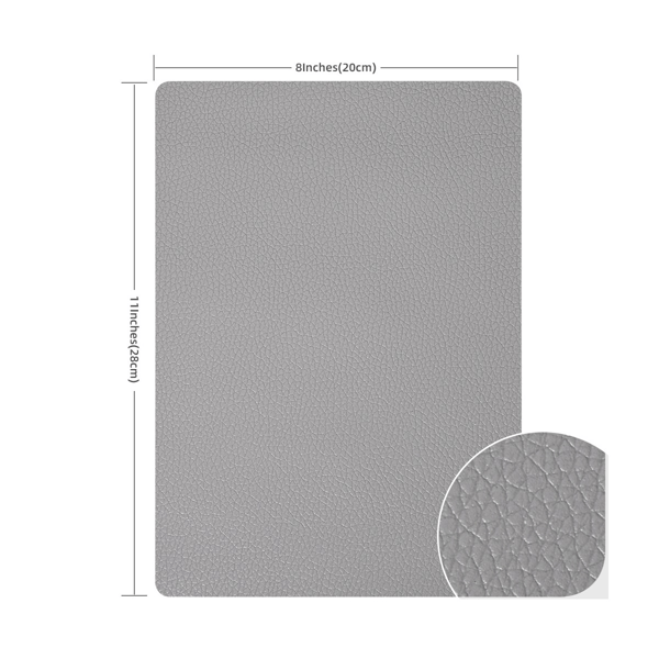 Selvklæbende PU-læder reparationslap LightGrey