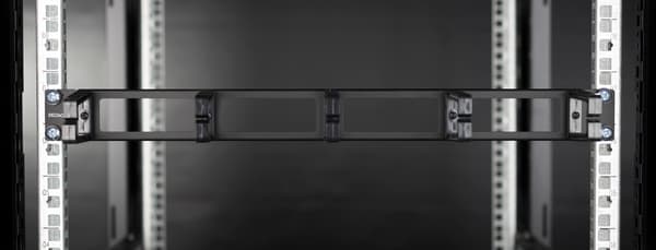 19" Cable panel, 1U, 5 brackets, cable management, black