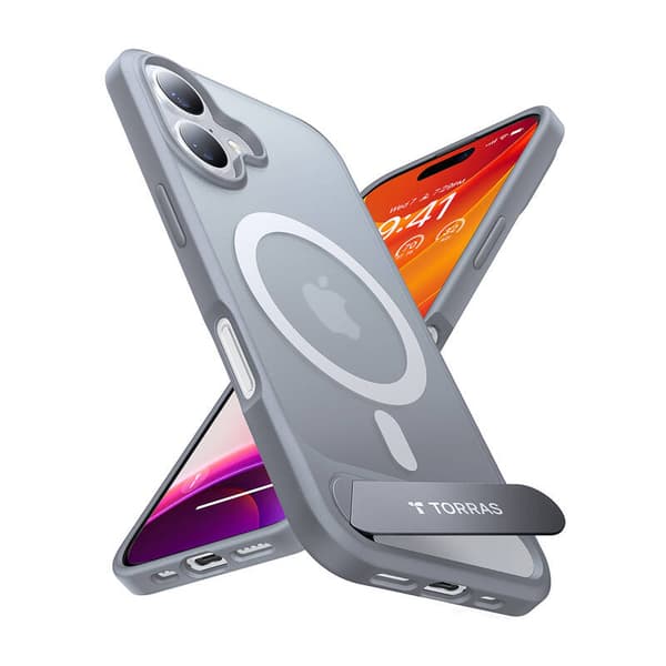 Etui Torras Pstand Series til iPhone 16 Plus (titangrå)