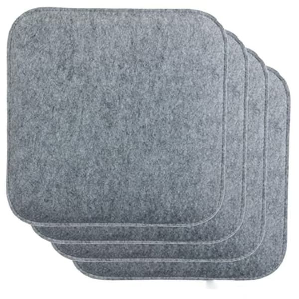 Sett med 4 Filt Stolputer - Memory Foam Puter for Kafé- og Restaurantstoler Grey