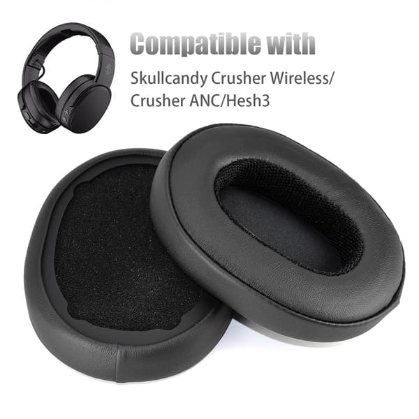 2-pak erstatningsørepuder til Skullcandy Crusher Wireless/Crusher ANC/Hesh3 Black