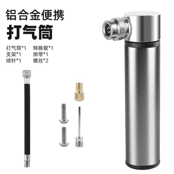 Mini cykelpump i aluminiumlegering Silver