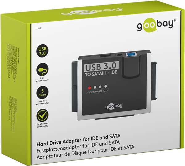 USB 3.0 -kiintolevyadapteri IDE- ja SATA-levyille