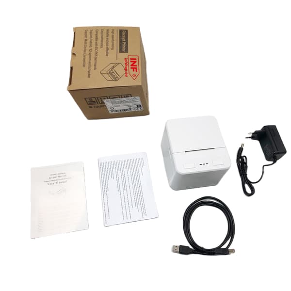 58mm USB+Bluetooth Termisk Kvitteringsprinter - Hurtig, Bærbar POS-printer til Android, iOS & Windows White