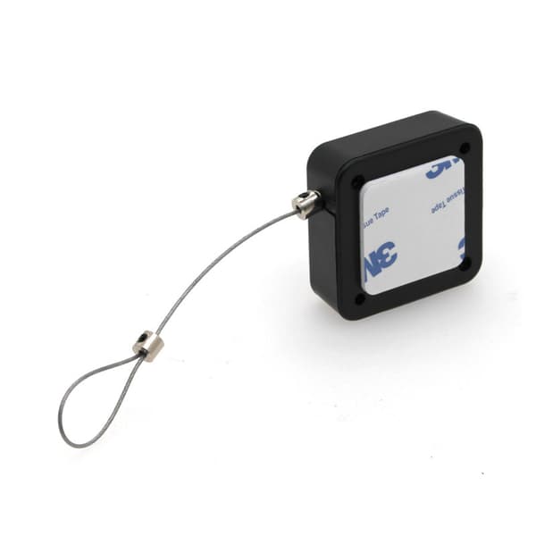Tyverisikring Pull Box Sort - 2m kabel med lås og hætte