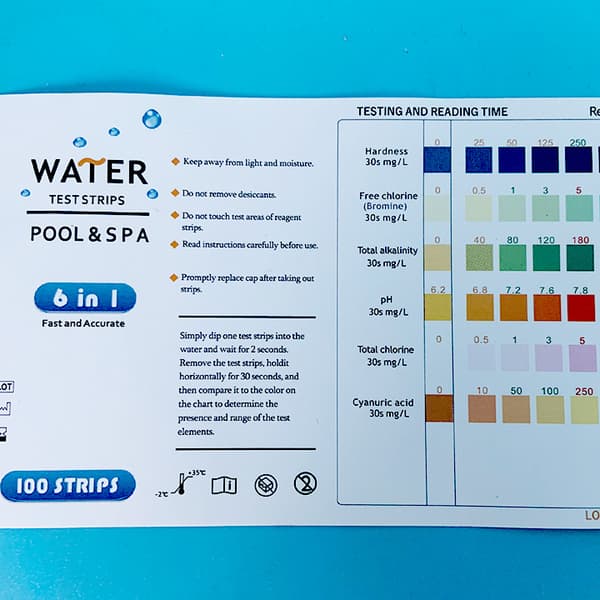 Teststrimler til vandkvalitet i poolen - 100 stk.