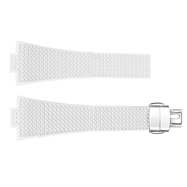 Silikon klokkerem med sølvspenne - hvit White 12 mm