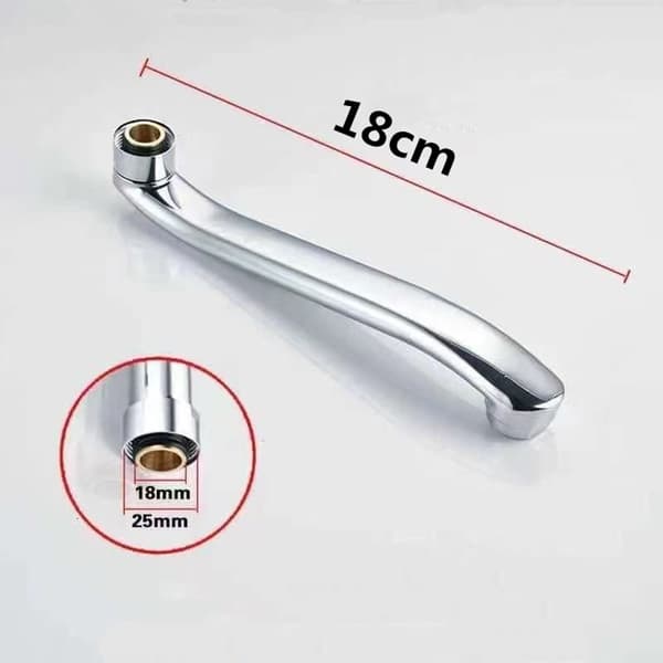 18cm Rostfritt Stål Kran Pip Ersättning - Silver Diskho Kran Förlängningsrör