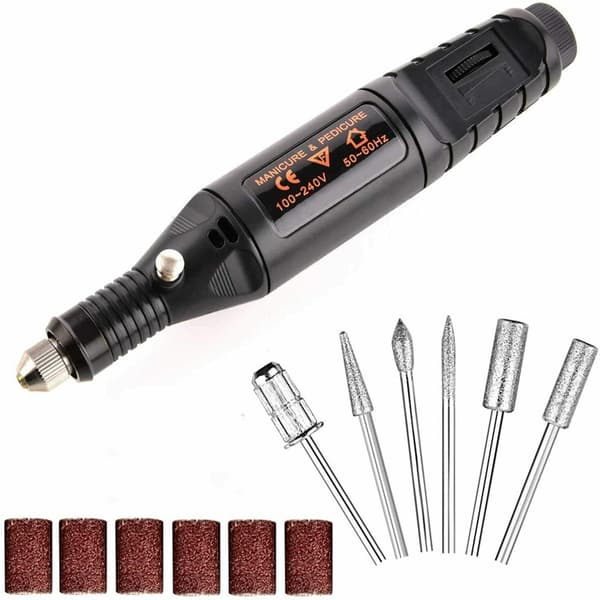 Elektrisk nagelfil med 6 bitsar Black