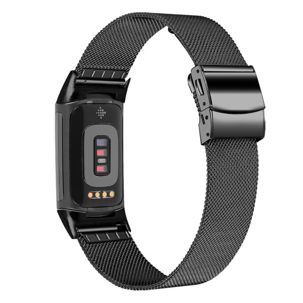 Urrem i rustfrit stål til Fitbit Charge5/6 Black