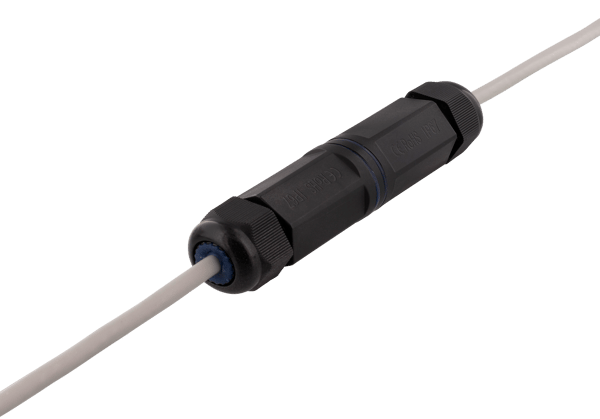 Waterproof coupler 2x Cat6 RJ45 jacks shielded IP67 black