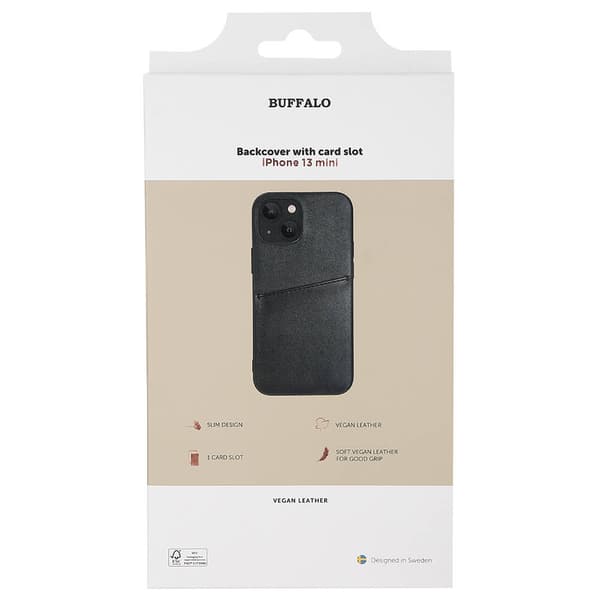 Mobilskal PU 1 Kort - iPhone 13 Mini Svart