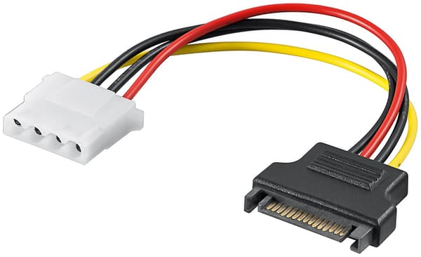 PC strømkabel/adapter; SATA hunn til 5,25 tommer hunn