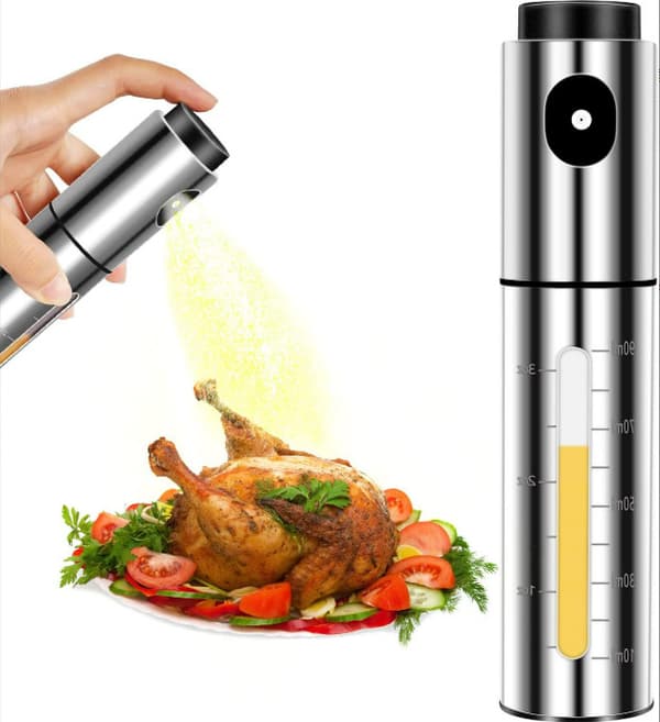 Sprayoljeflaske i rustfritt stål med vekt Model 1