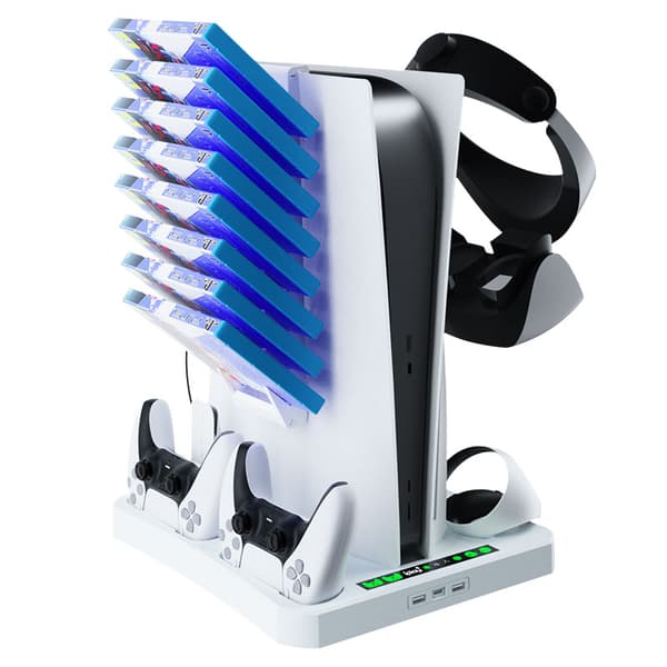 PS VR2 & PS5 ladestations kølestativ White