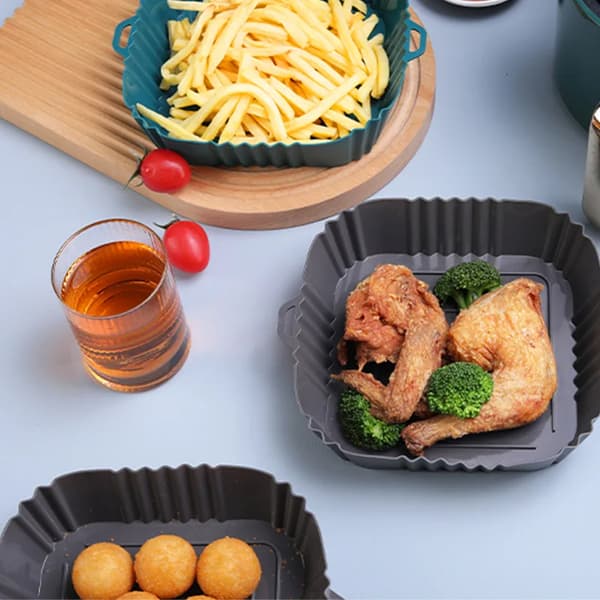 Silikoneskål til airfryer bund diameter 16 cm Grey