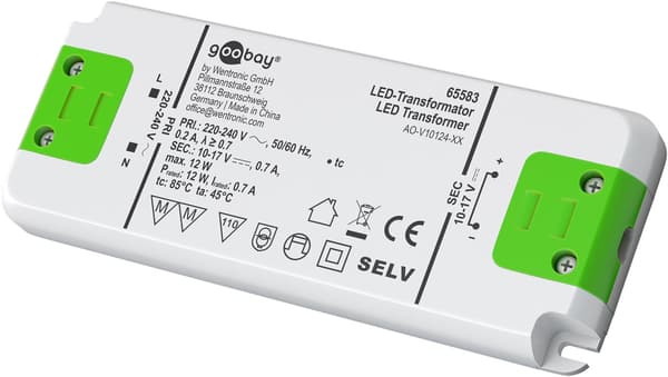 LED-konstantströmtransformator 700 mA, 12 W, superplatt