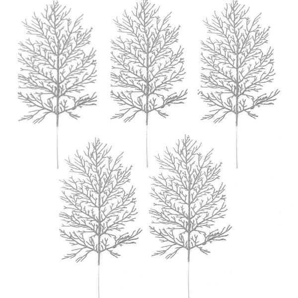 Kunstige filigranblade Julepynt 5-pack Sølv