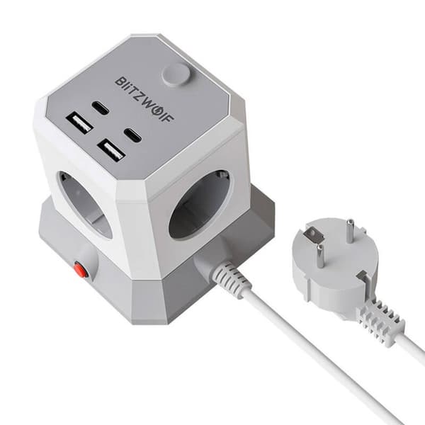 BlitzWolf BW-EC1 4xAC 2xUSB-A 2xUSB-C forlenger