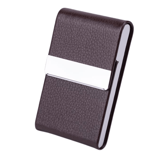 Multifunktionel visitkortholder med magnetisk lukning Brown