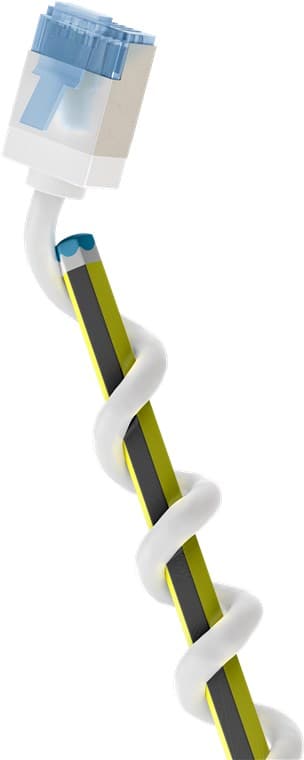 Ultrafleksibel patchkabel CAT 6A, slank, U/FTP, hvit