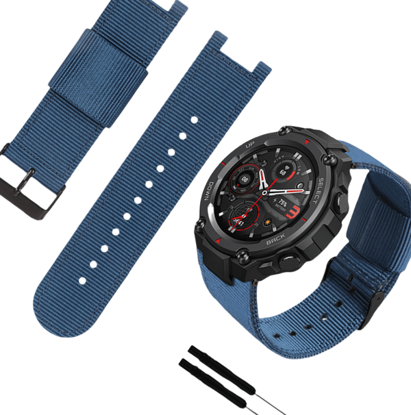 Amazfit T-Rex Pro Nylon Canvas -kellohihna Blue