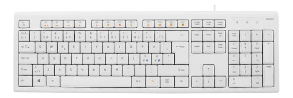 Keyboard, 105 keys, Nordic layout, USB, white, 13 media keys