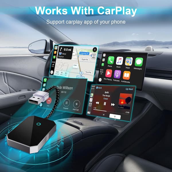 Carplay / Android Auto adapter - kablet til trådløs konverter