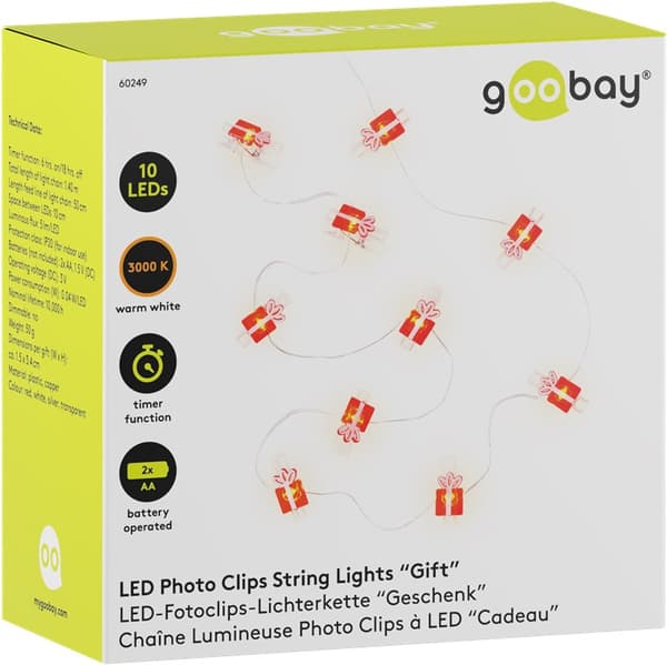 10 LED valokuvaklipsi valonauha "Gift"