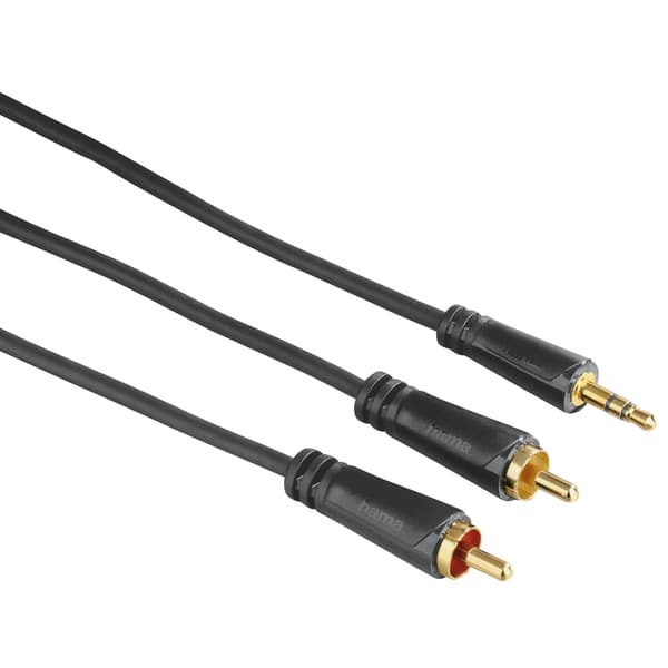 audiokabel 3,5mm-2xRCA Gull Svart 1.5m
