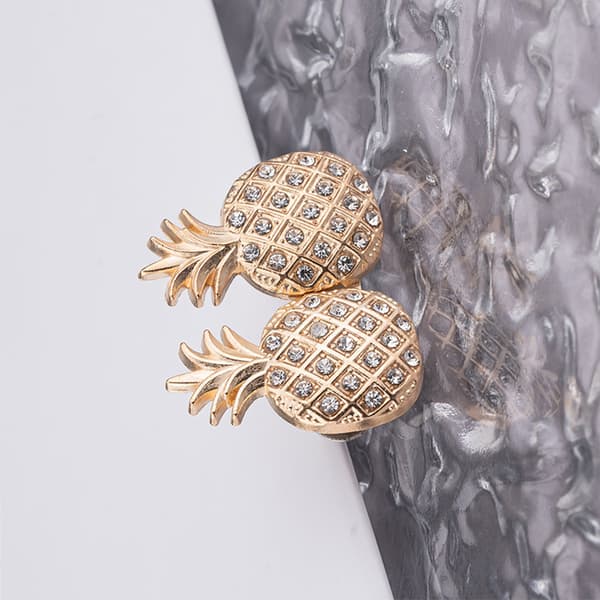 Ananas taljespænde til jeans - 5 par Gold