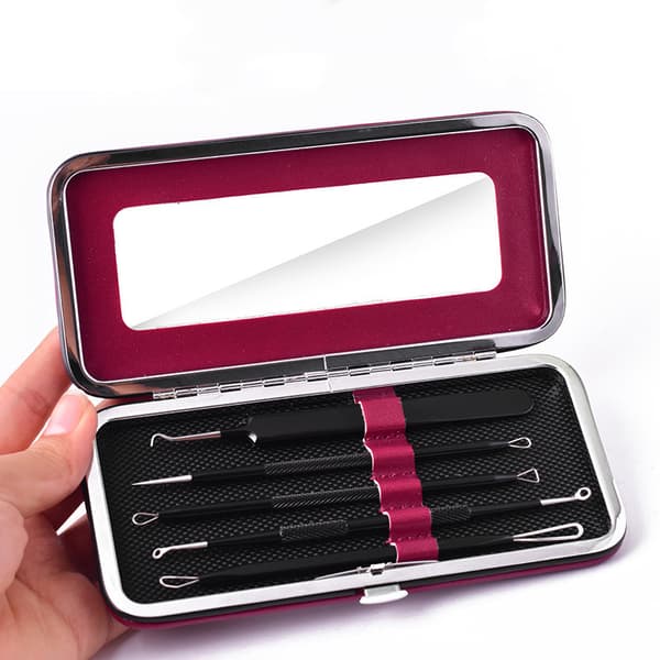 5 Pack Blackhead Remover Akne Needle Tools Kit Black