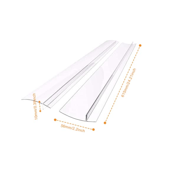 Gjennomsiktig komfyrlist, 61,5 cm 2-pack