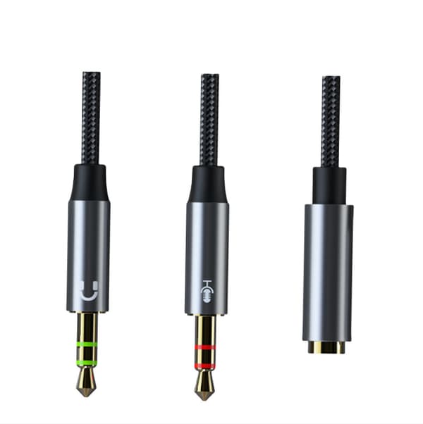 CB01 Hovedtelefon- og Mikrofonsplitter Adapter Audiokabel Model 3
