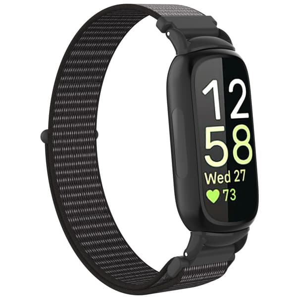 Nylon Loop Hook and Loop Rem Kompatibel med Fitbit Inspire 3 - Fås i Flere Farver Grey