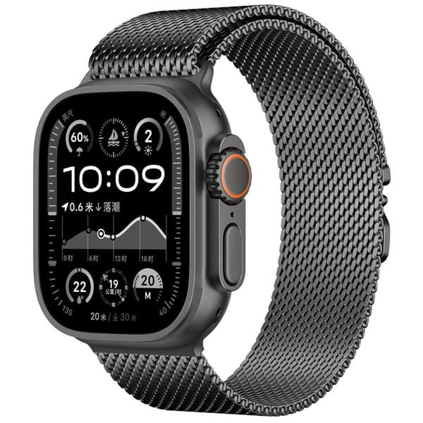 Grafiitinharmaa Milanese Loop -ranneke Apple Watchille Grey L