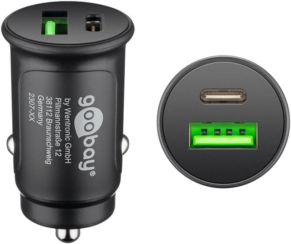 Dobbel USB-billader USB-C™ PD (strømforsyning) (27 W)
