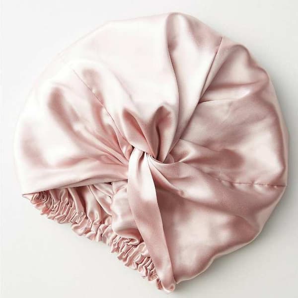 Dubbellagers Sovmössa i 100 % silke Pink