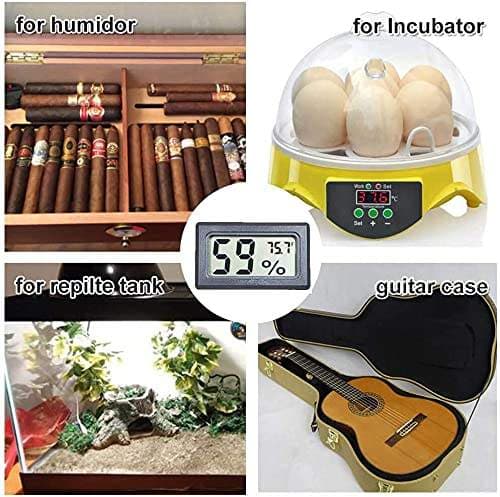 Mini digital hygrometer / termometer 5-pack Black