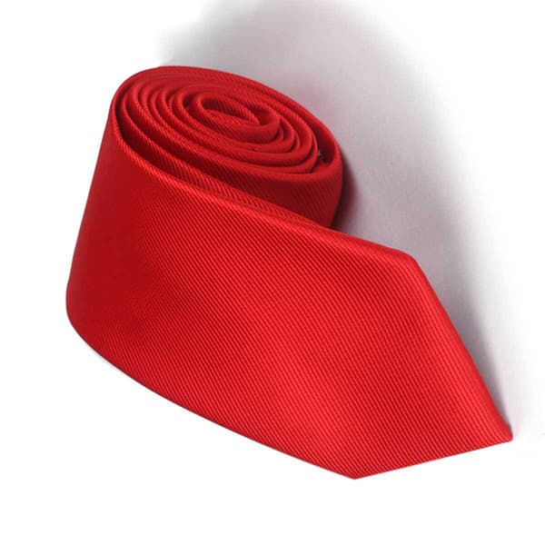 Klassisk slips i polyestersilke Red
