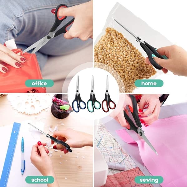 Multi-Function Saks 3-Pakning: Ultra-Skarpe 2,5 mm Blader med Myke Grep