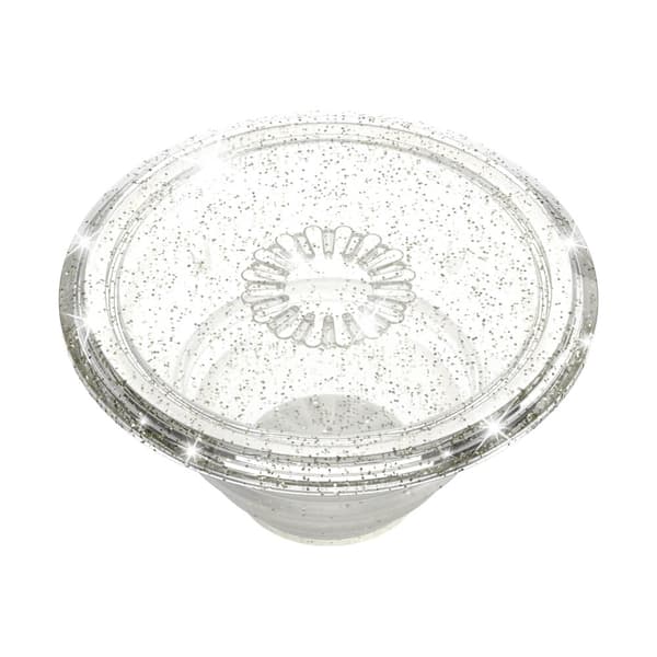 Clear Glitter Silver Avtagbart Grip med Ställfunktion