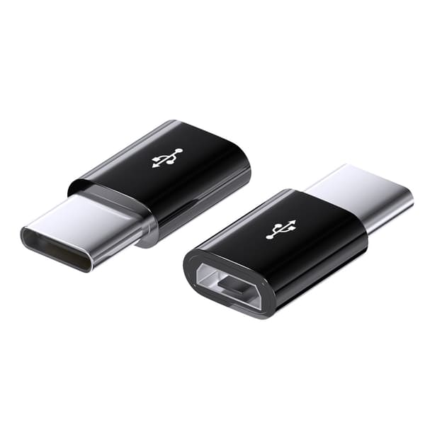 2-pakning Kort Android til USB-C-adapter Black