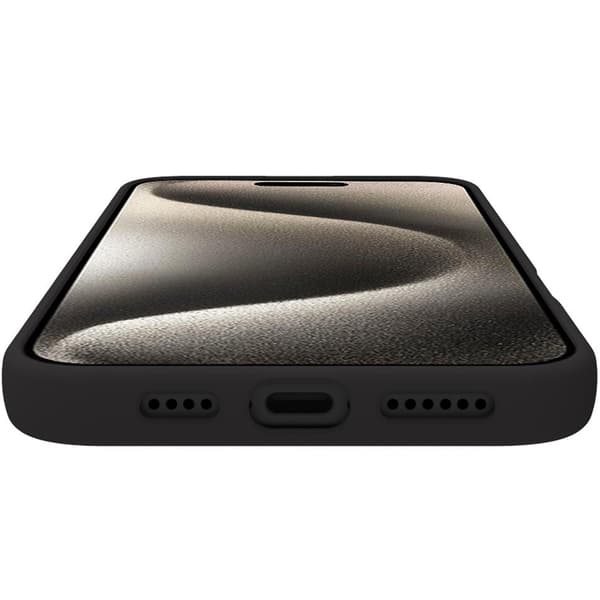 Cromo pehmeä kumikotelo iPhone 16 Pro Max Black