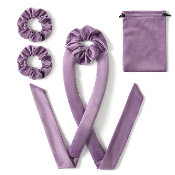 Ubesværede krøller: Varmefrit hårrullesæt (4 dele) Purple